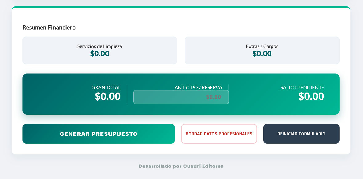 PRESUPUESTO PRO - LAVADO DE TAPICERÍA Y ALFOMBRAS