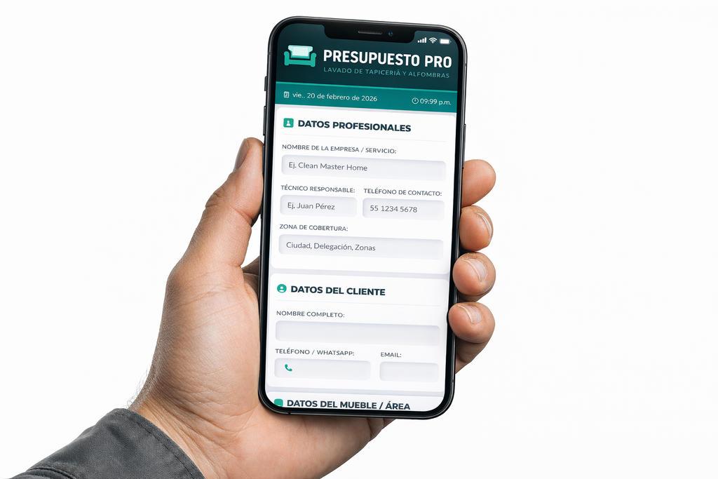 PRESUPUESTO PRO - LAVADO DE TAPICERÍA Y ALFOMBRAS