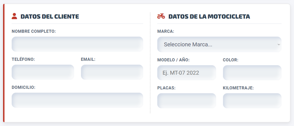 PRESUPUESTO PRO | TALLERES DE MOTOCICLETAS