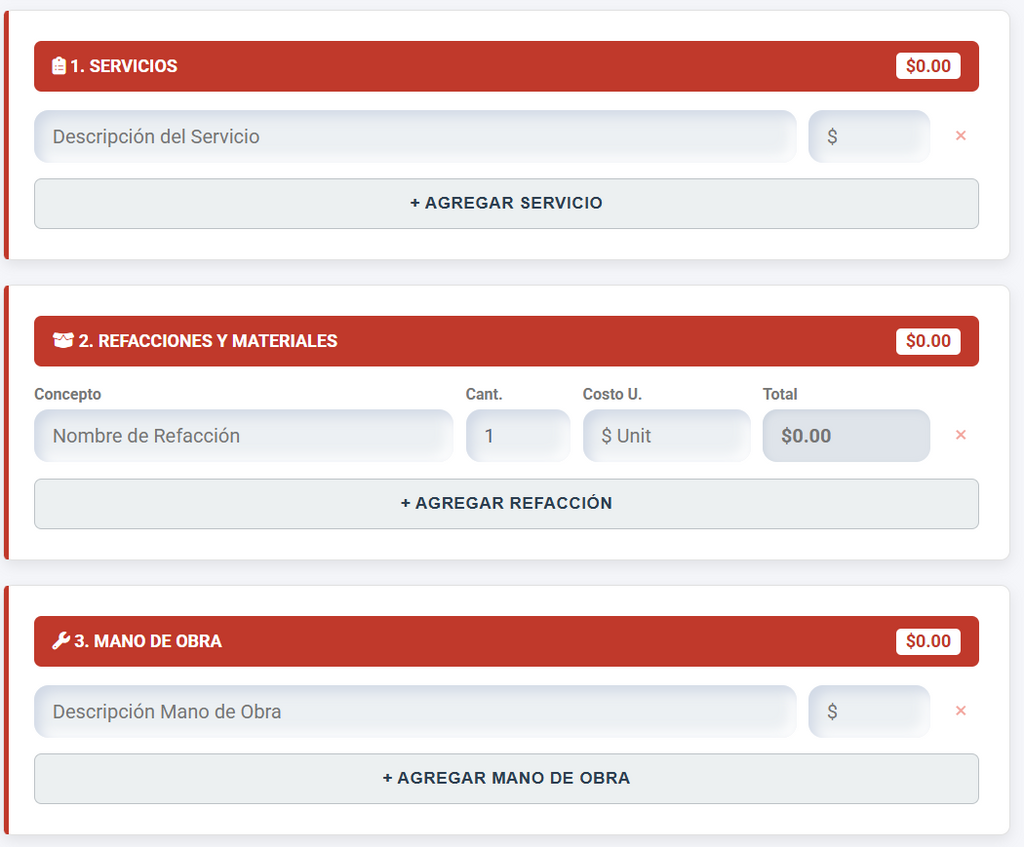 PRESUPUESTO PRO | TALLERES DE MOTOCICLETAS