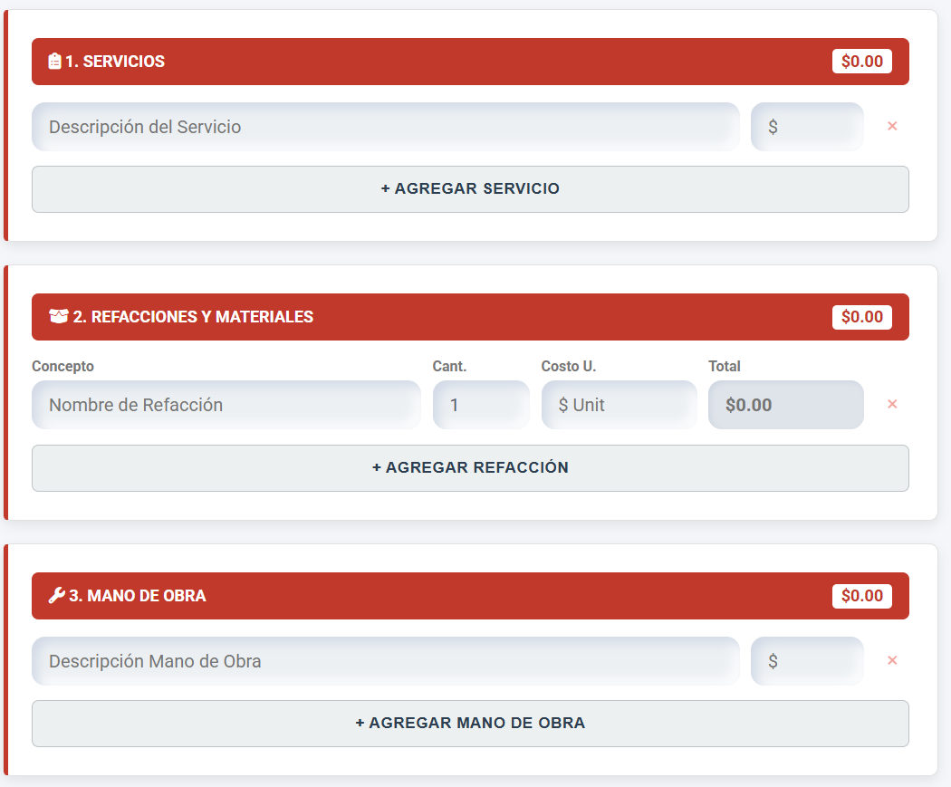PRESUPUESTO PRO | TALLERES DE MOTOCICLETAS