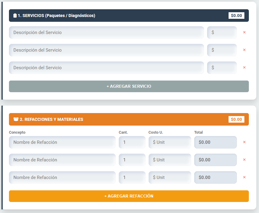 PRESUPUESTO PRO | TALLERES AUTOMOTRICES