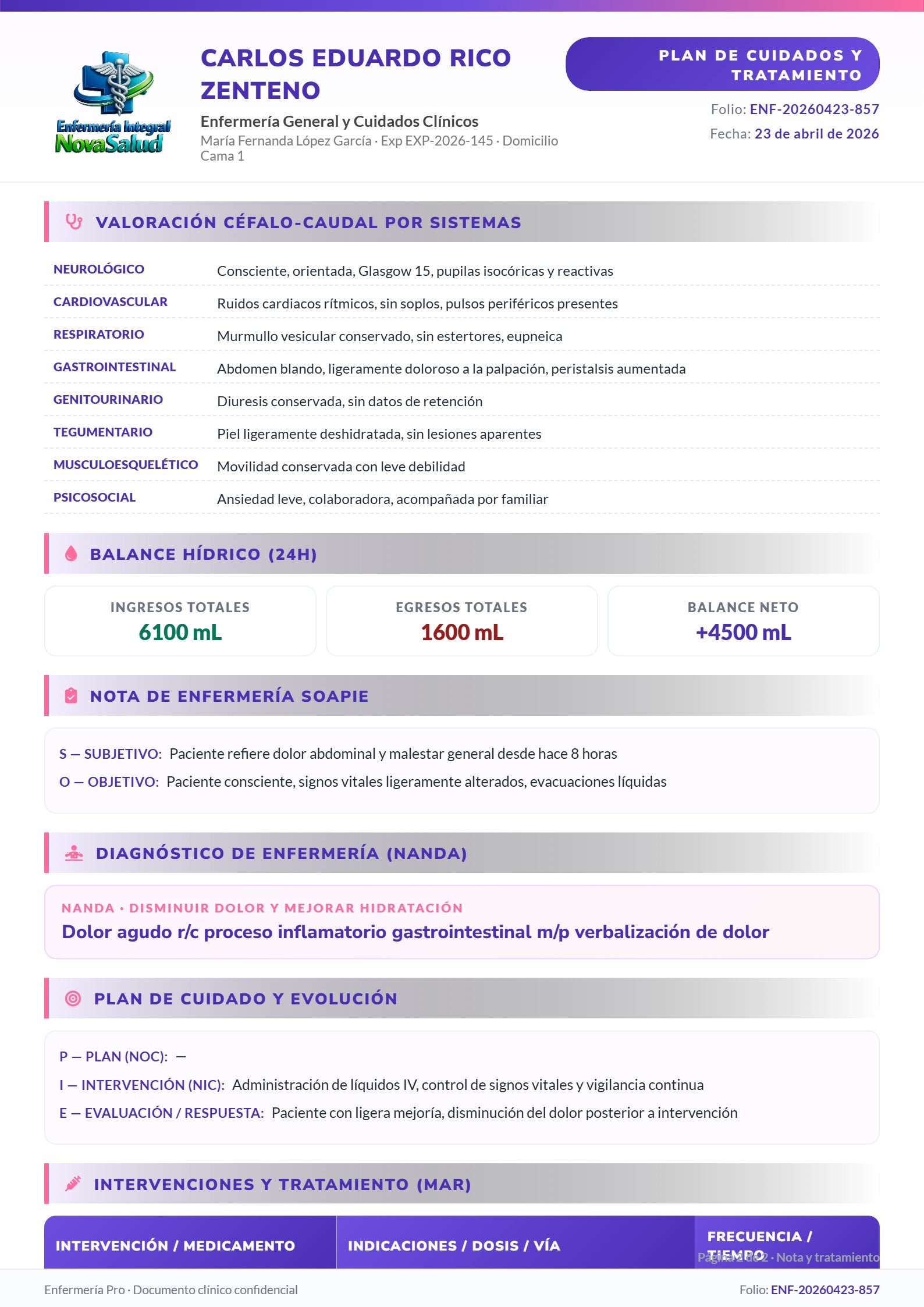 Consulta Práctica | ENFERMERÍA