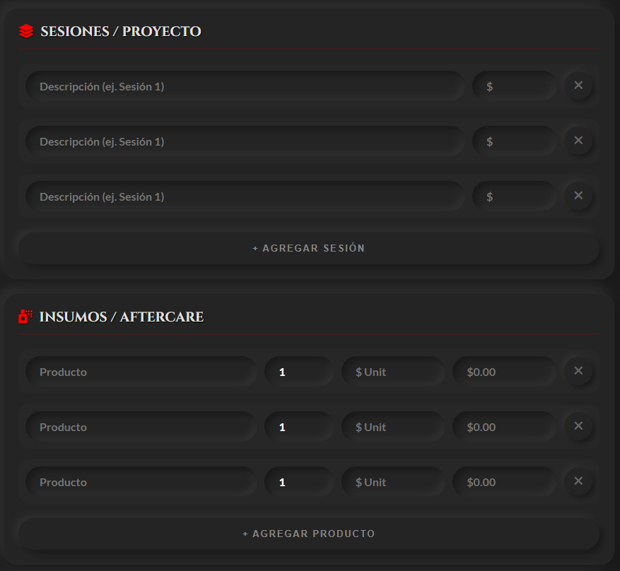 PRESUPUESTO PRO | TATTOO