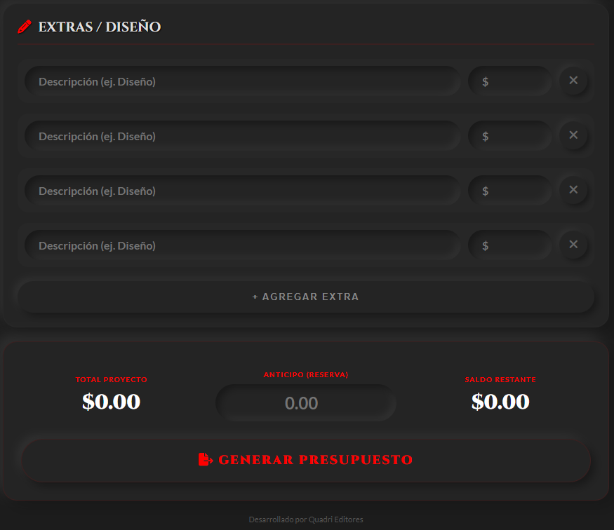 PRESUPUESTO PRO | TATTOO