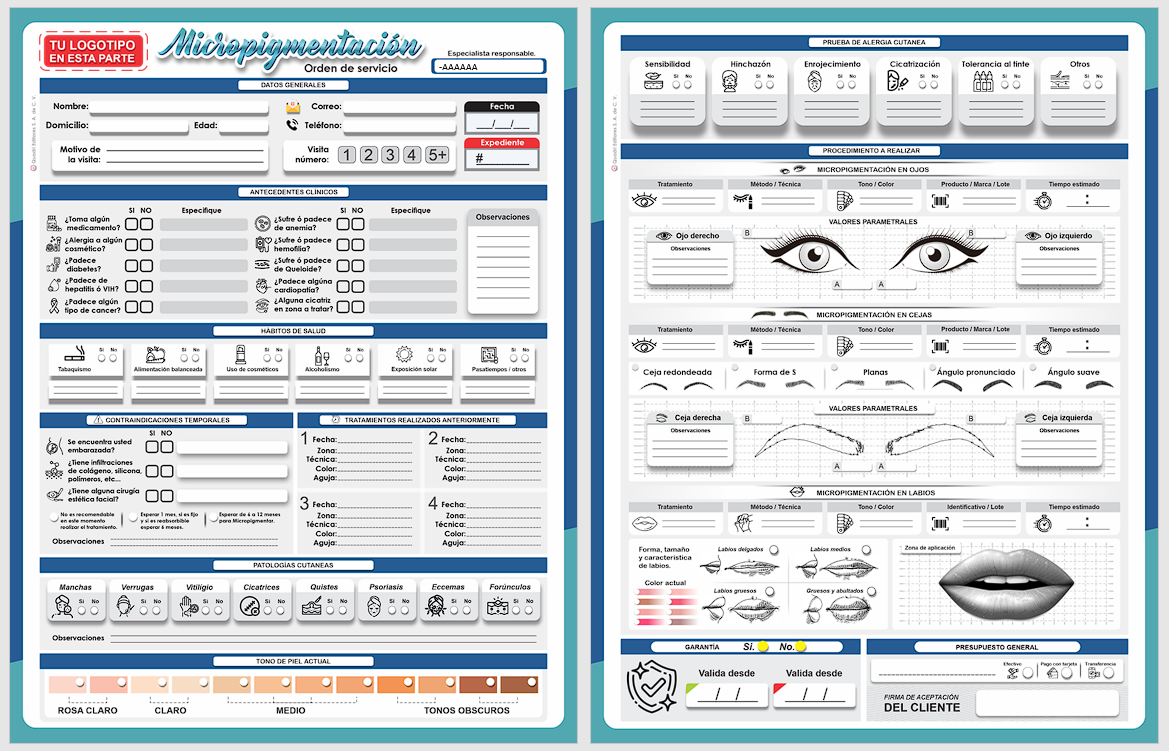 Formatos Imprimibles - Micropigmentación
