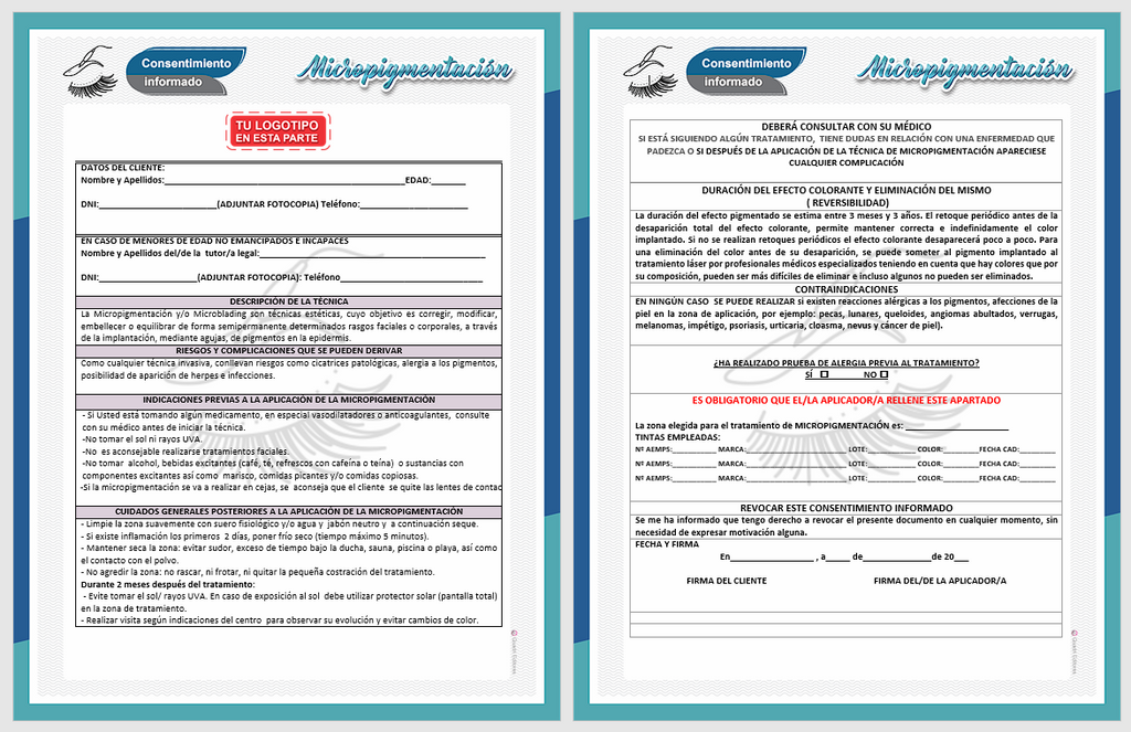 Formatos Imprimibles - Micropigmentación