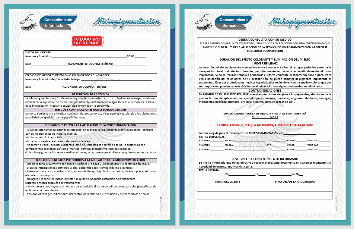 Formatos Imprimibles - Micropigmentación