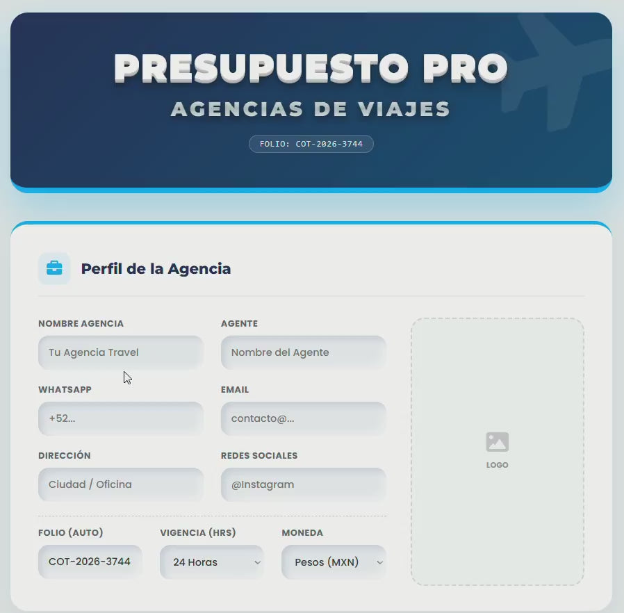 PRESUPUESTO PRO | AGENCIA DE VIAJES